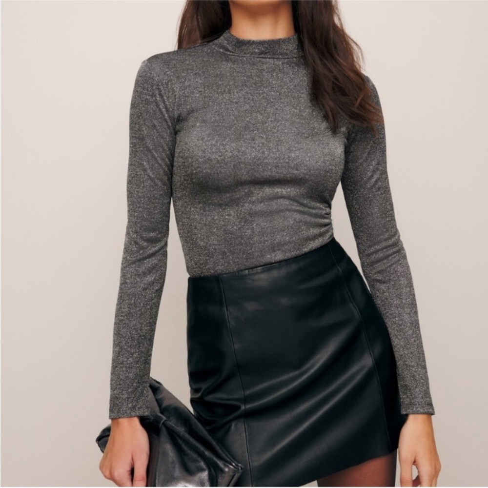 Reformation Gray Long Sleeve Top